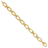 Load image into Gallery viewer, 14K Polished and Satin Fancy Link Bracelet
