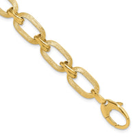 Load image into Gallery viewer, 14K Polished and Satin Fancy Link Bracelet
