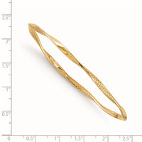 Load image into Gallery viewer, 14K Polished and Textured Twisted Slip-on Bangle
