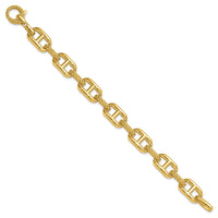 Load image into Gallery viewer, 14K Polished and Textured Fancy Link Bracelet
