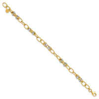 Load image into Gallery viewer, 14K Two-tone Polished Fancy Link Bracelet
