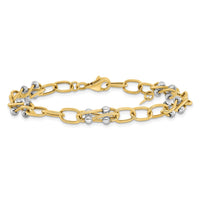 Load image into Gallery viewer, 14K Two-tone Polished Fancy Link Bracelet
