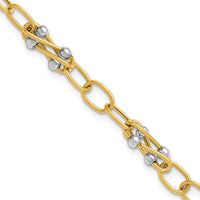 Load image into Gallery viewer, 14K Two-tone Polished Fancy Link Bracelet
