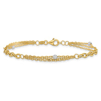 Load image into Gallery viewer, 14K w/White Rhodium Fancy Link w/.25in ext. Bracelet
