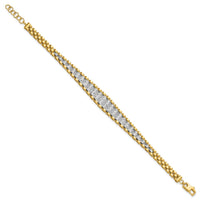 Load image into Gallery viewer, 14K Two-tone Polished / Diamond-cut w/.5in ext. Bracelet
