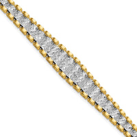 Load image into Gallery viewer, 14K Two-tone Polished / Diamond-cut w/.5in ext. Bracelet
