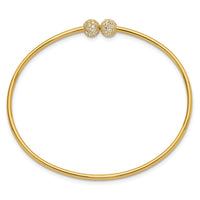 Load image into Gallery viewer, 14K Polished CZ Flexible Bangle
