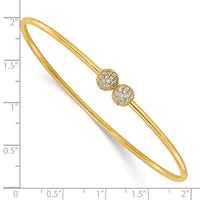 Load image into Gallery viewer, 14K Polished CZ Flexible Bangle
