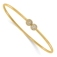 Load image into Gallery viewer, 14K Polished CZ Flexible Bangle
