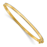 Load image into Gallery viewer, 14K Two-tone Polished and D/C Hinged Bangle
