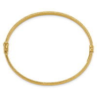 Load image into Gallery viewer, 14K Polished/Textured and Diamond-cut Hinged Bangle
