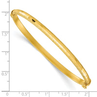 Load image into Gallery viewer, 14K Polished/Textured and Diamond-cut Hinged Bangle
