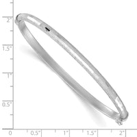 Load image into Gallery viewer, 14K w/Wht RH-plat Polish/Textured/Dia-cut Hinged Bangle
