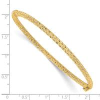 Load image into Gallery viewer, 14K Polished/Textured and Diamond-cut Twisted Hinged Bangle
