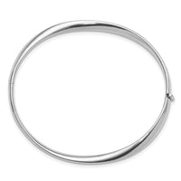 Load image into Gallery viewer, 14k White Gold Polished Twisted Hinged Bangle Bracelet
