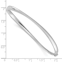 Load image into Gallery viewer, 14k White Gold Polished Twisted Hinged Bangle Bracelet
