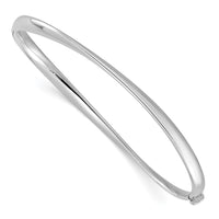 Load image into Gallery viewer, 14k White Gold Polished Twisted Hinged Bangle Bracelet
