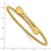 Load image into Gallery viewer, 14K Polished and Brushed Bypass Cuff Bangle
