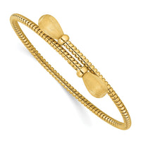 Load image into Gallery viewer, 14K Polished and Brushed Bypass Cuff Bangle
