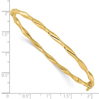 Load image into Gallery viewer, 14K Polished and Diamond-cut Twisted Hinged Bangle
