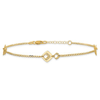 Load image into Gallery viewer, 14K Polished and Textured 9in Plus 1in ext. Anklet
