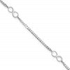 14k White Gold Polished Infinity 3-Station 9 inch Plus 1 inch Extender - Total 10 inch Anklet