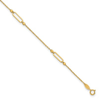 Load image into Gallery viewer, 14K Polished and Diamond-cut Fancy 9in Plus 1in ext. Anklet
