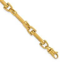 Load image into Gallery viewer, 14K Polished and Satin Fancy Link Bracelet
