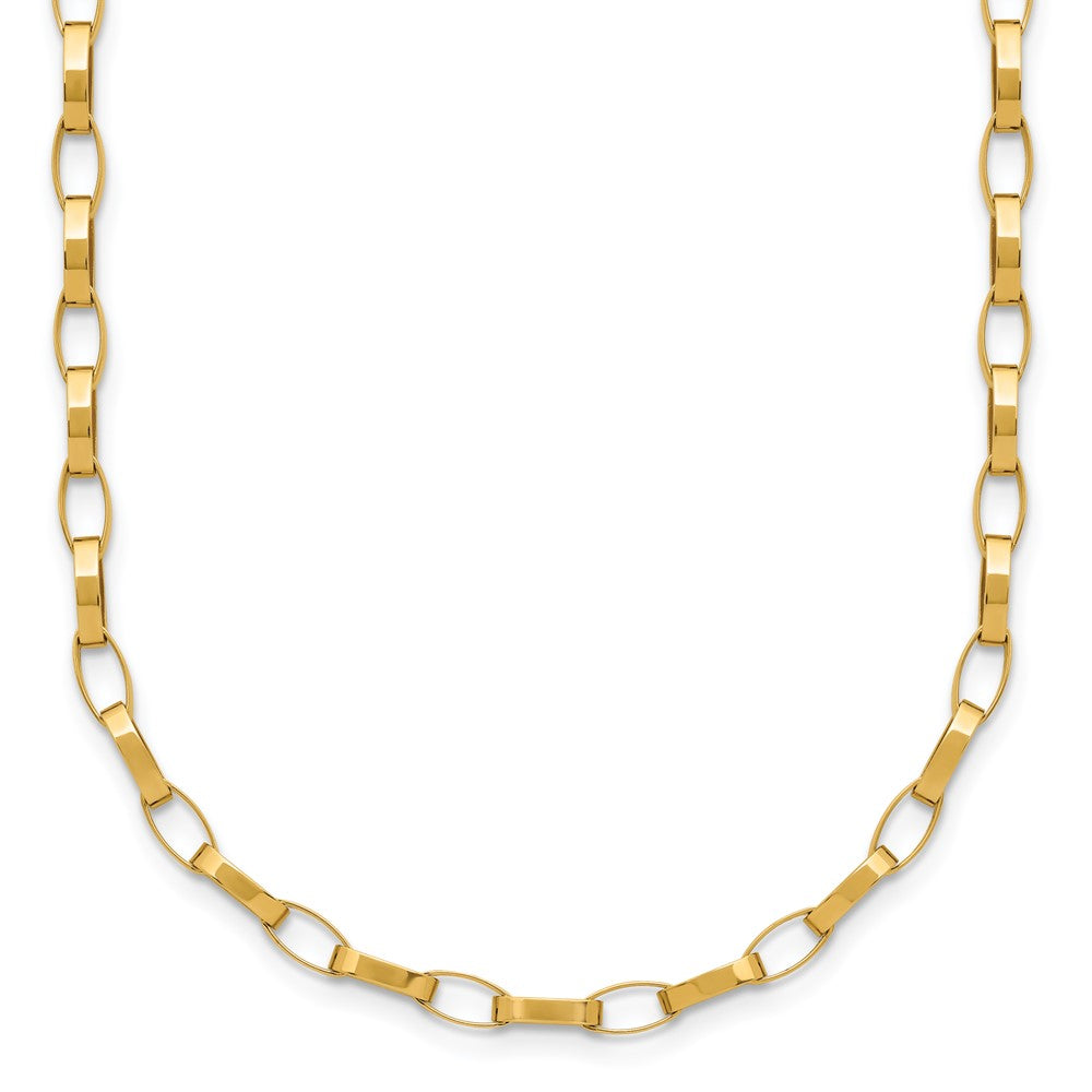 14K Polished Fancy Link with .5in ext. Necklace