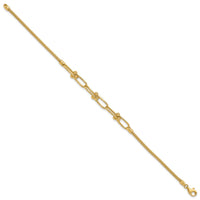 Load image into Gallery viewer, 14K Polished/Diamond-cut/Textured Fancy Link Bracelet
