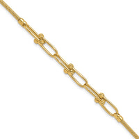 Load image into Gallery viewer, 14K Polished/Diamond-cut/Textured Fancy Link Bracelet
