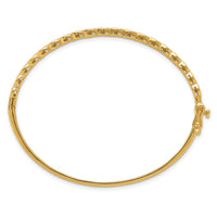 Load image into Gallery viewer, 14K Polished Patterned Hinged Bangle

