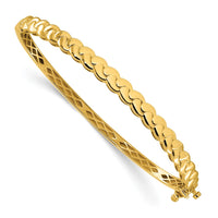 Load image into Gallery viewer, 14K Polished Patterned Hinged Bangle
