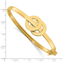 Load image into Gallery viewer, 14K Polished Double Circle Hinged Bangle
