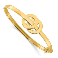 Load image into Gallery viewer, 14K Polished Double Circle Hinged Bangle

