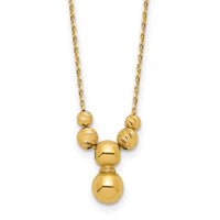 Load image into Gallery viewer, 14K Polished and Diamond-cut Beads with 1in ext. Necklace
