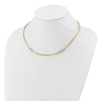 Load image into Gallery viewer, 14K Two-tone Polished and Textured Fancy Link Necklace
