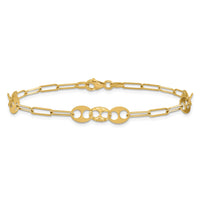 Load image into Gallery viewer, 14K Polished and Diamond-cut Fancy Link Bracelet

