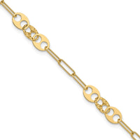 Load image into Gallery viewer, 14K Polished and Diamond-cut Fancy Link Bracelet
