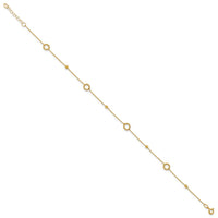 Load image into Gallery viewer, 14K Polished and Diamond-cut 10in Plus 1in ext. Anklet
