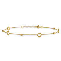 Load image into Gallery viewer, 14K Polished and Diamond-cut 10in Plus 1in ext. Anklet
