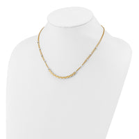 Load image into Gallery viewer, 14K Two-tone Polished/Satin/Dia-cut Bar w/2in ext. Necklace
