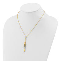 Load image into Gallery viewer, 14K Two-tone Polished/Satin/Dia-cut Fancy with 2in ext. Necklace
