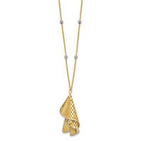 Load image into Gallery viewer, 14K Two-tone Polished and Dia-cut Fancy with 2in ext. Necklace
