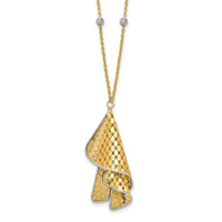 Load image into Gallery viewer, 14K Two-tone Polished and Dia-cut Fancy with 2in ext. Necklace
