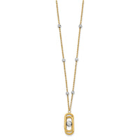 Load image into Gallery viewer, 14K Two-tone Polished and Dia-cut Fancy with 2in ext. Necklace
