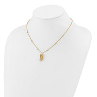 Load image into Gallery viewer, 14K Two-tone Polished and Dia-cut Fancy with 2in ext. Necklace
