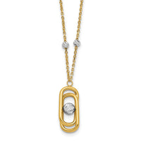 Load image into Gallery viewer, 14K Two-tone Polished and Dia-cut Fancy with 2in ext. Necklace
