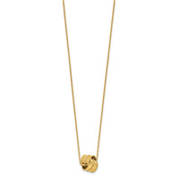 Load image into Gallery viewer, 14K Polished and Diamond-cut Fancy Knot with 2in ext. Necklace
