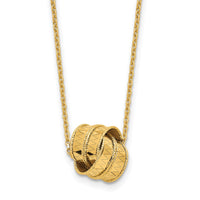 Load image into Gallery viewer, 14K Polished and Diamond-cut Fancy Knot with 2in ext. Necklace

